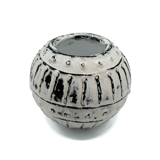 Greek Bubble Clay Plant Pot - Cream 10cm-Domviva