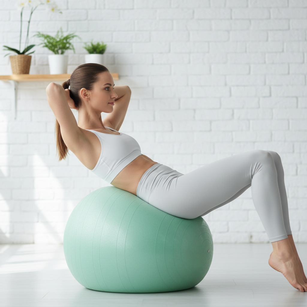 Fitness ball lifestyle photo - square format