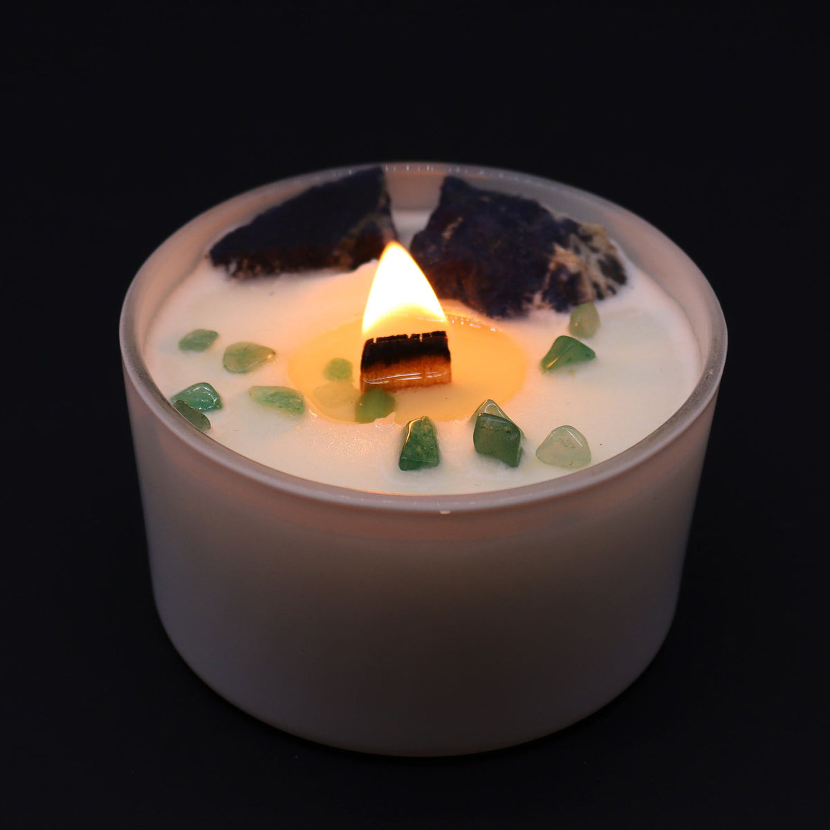 Kristalna sveča za grleno čakro – izražanje & komunikacija | Throat Chakra Candle