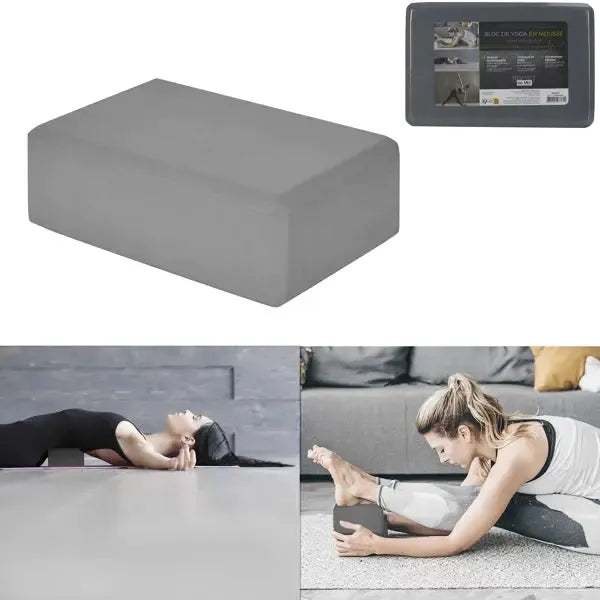 Pena joga blok – siv, EVA pena (23×15×9,5 cm)-Domviva
