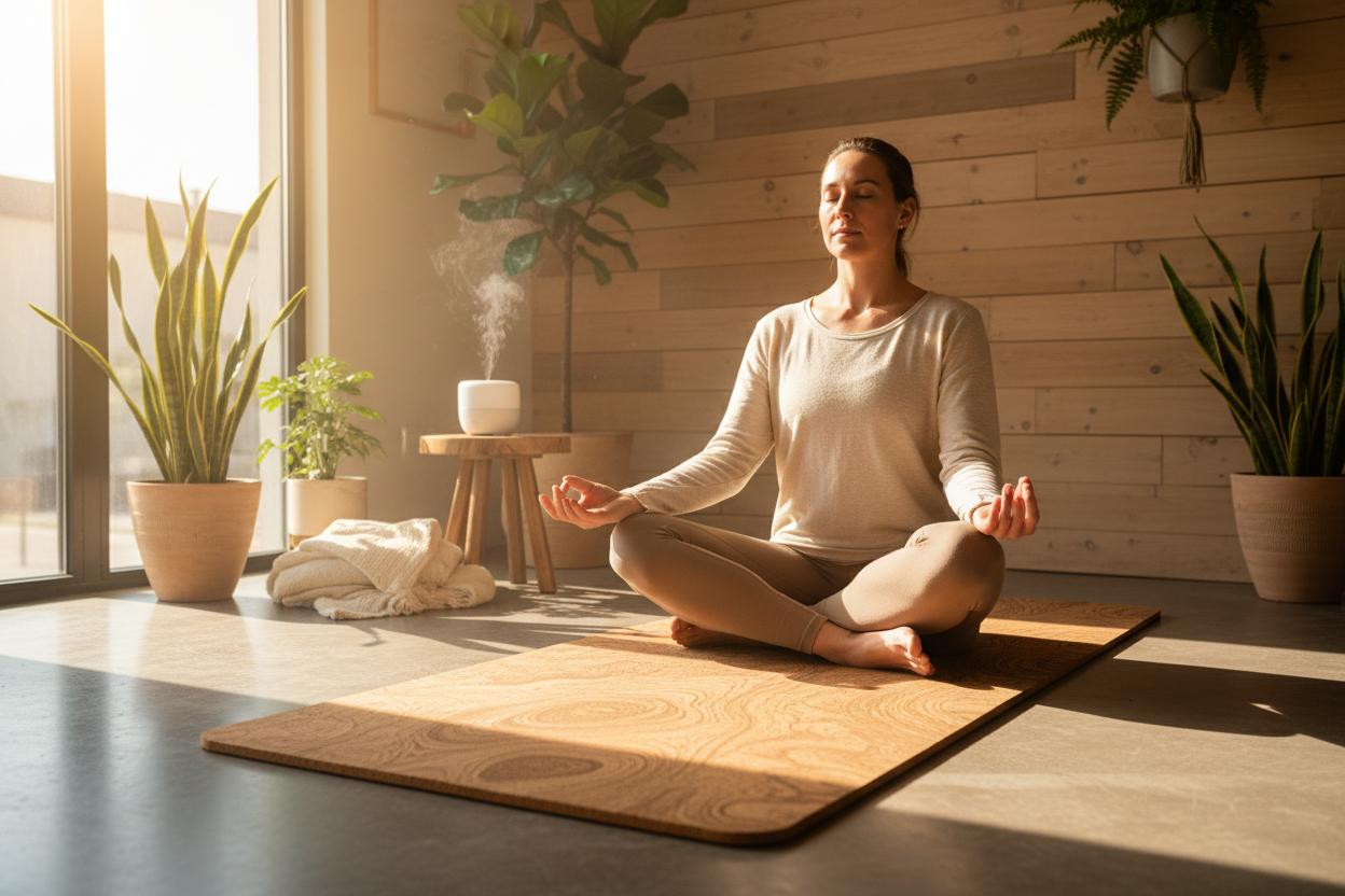 Spokey SAVASANA joga blazina iz plute-Domviva