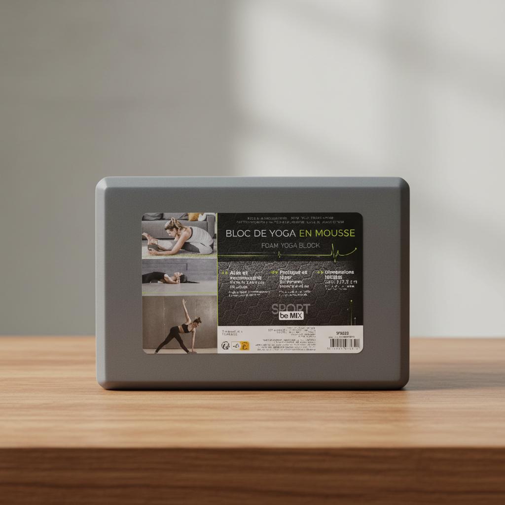 Pena joga blok – siv, EVA pena (23×15×9,5 cm)-Domviva