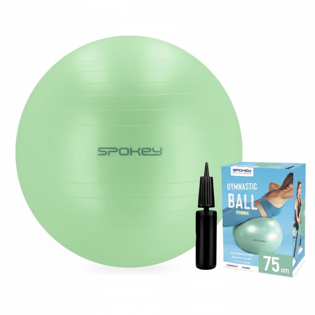 Spokey FITBALL gimnastična žoga 75 cm – z Anti-Burst sistemom in priloženo tlačilko-Domviva