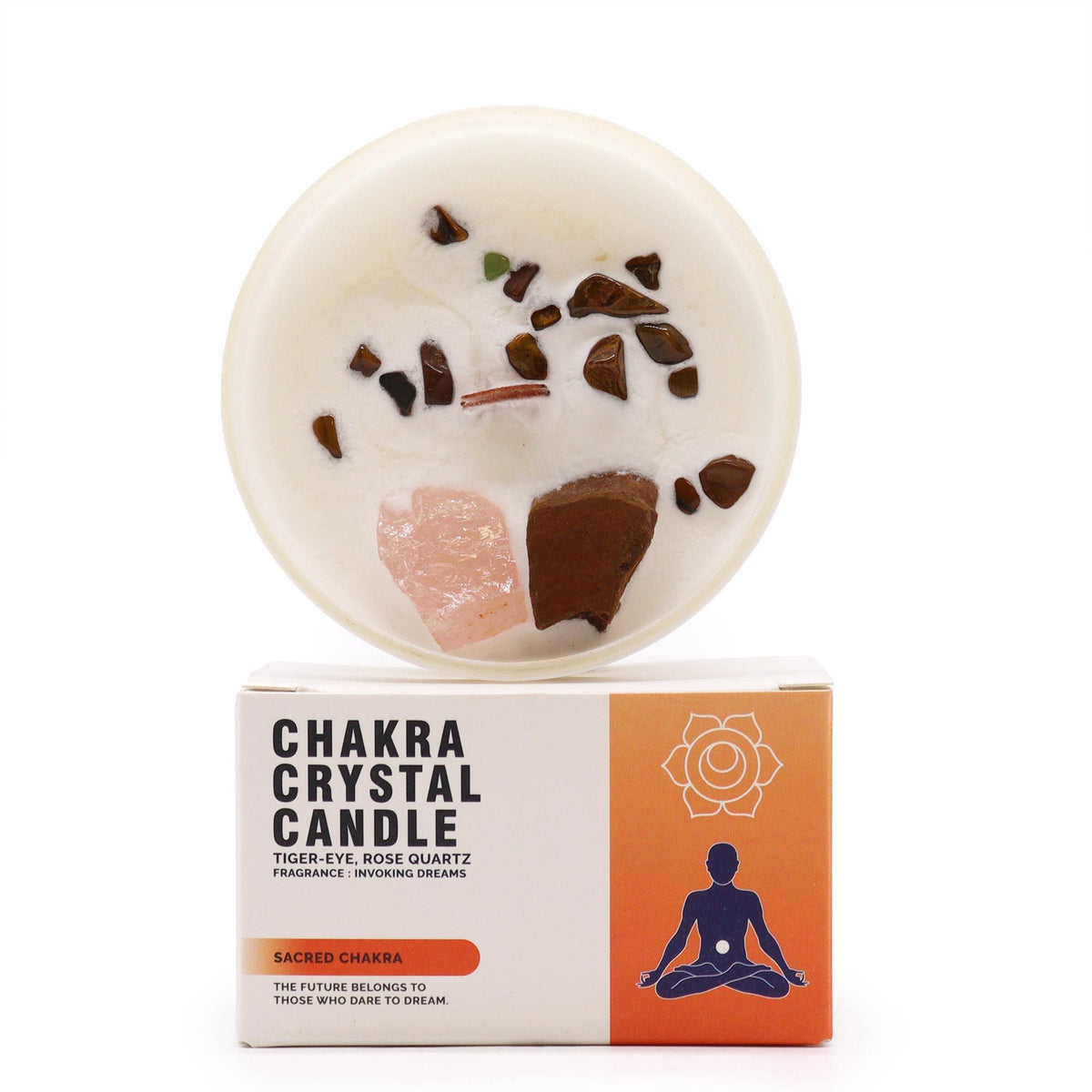 Kristalna sveča za sakralno čakro – ustvarjalnost & strast | Sacral Chakra Candle