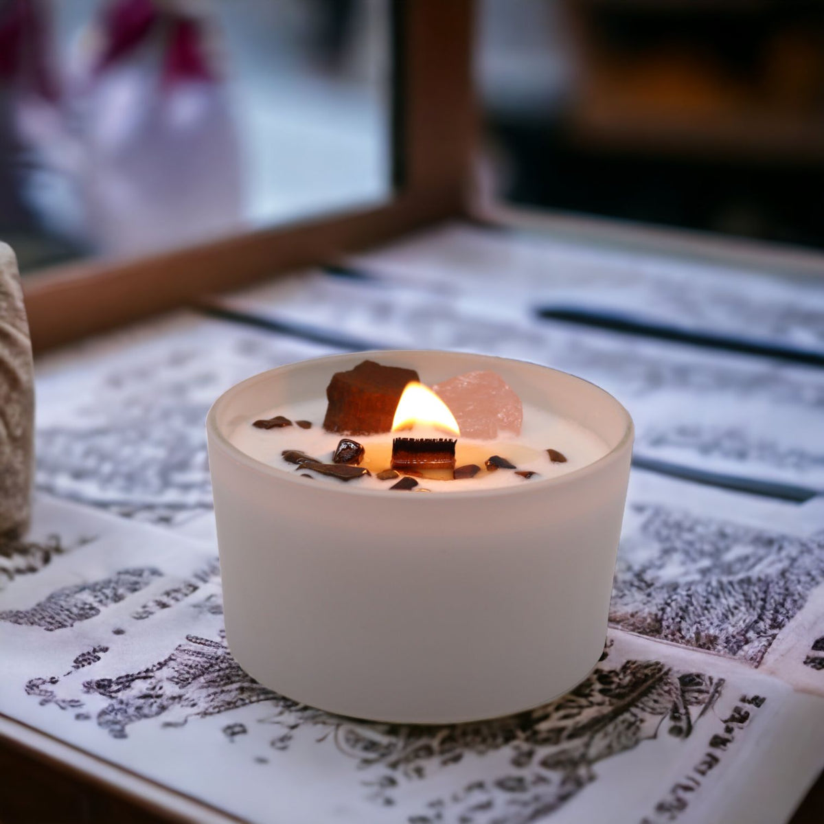 Kristalna sveča za sakralno čakro – ustvarjalnost & strast | Sacral Chakra Candle