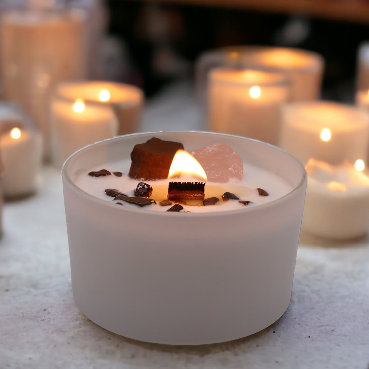Kristalna sveča za sakralno čakro – ustvarjalnost & strast | Sacral Chakra Candle