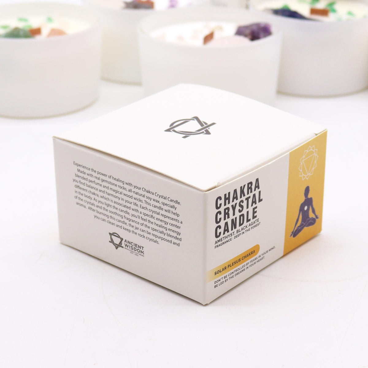 Kristalna sveča za solarni pleksus – samozavest & notranja moč | Solar Plexus Chakra Candle