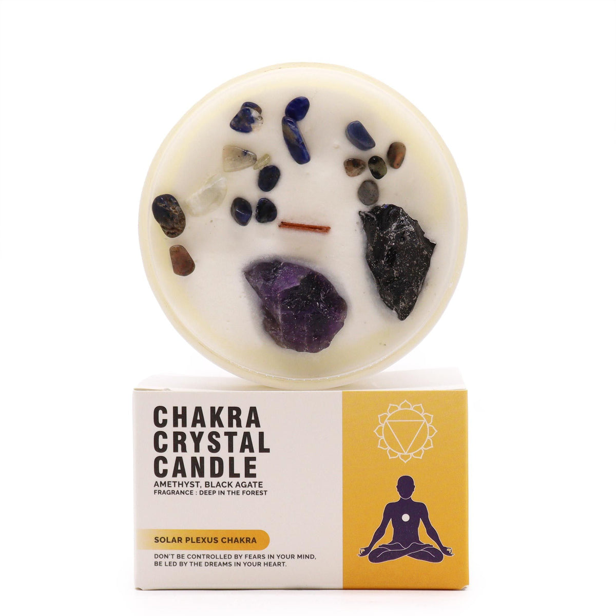 Kristalna sveča za solarni pleksus – samozavest & notranja moč | Solar Plexus Chakra Candle