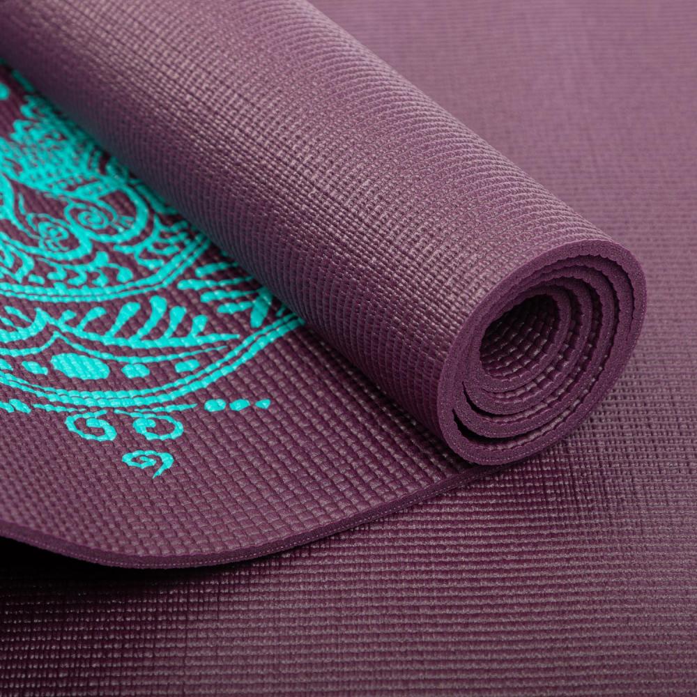 LEELA MANDALA joga in vadbena podloga – vijolična (turkizna mandala)