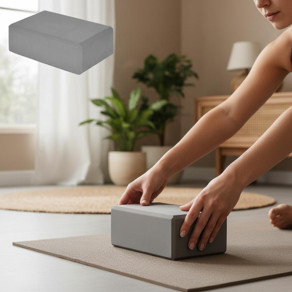 Pena joga blok – siv, EVA pena (23×15×9,5 cm)-Domviva